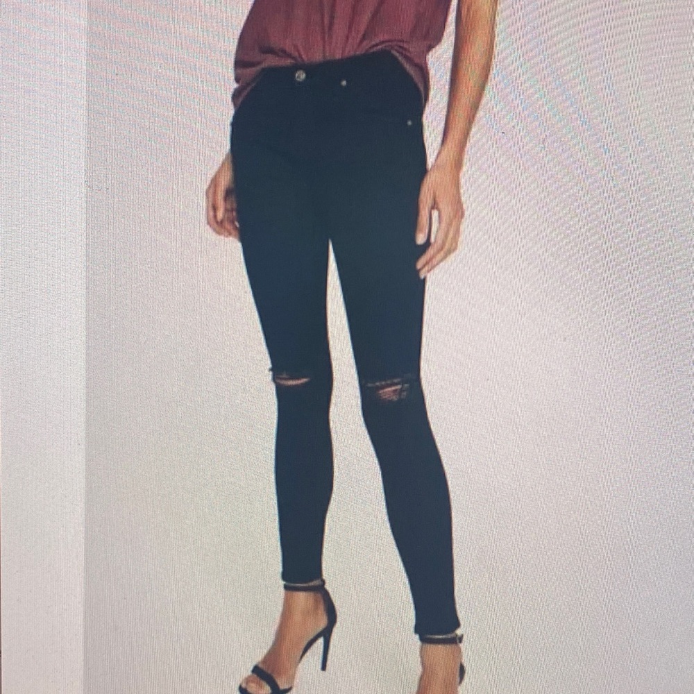 AG Adriano Goldschmeid Middi Ankle
Jeans Women's Sz 29 Skinny Raw
Hem Black